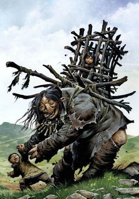 For Inuit group of satellites i propose the name Amajurjuk, after the mythical ogress with a large cloak who steals children and places them in space on her back formed of driftwood or in a dorsal pouch. <a href="/SaturnLunacy/">NameSaturn'sMoons</a> #NameSaturnsMoons
Image by Wayne Reynolds.