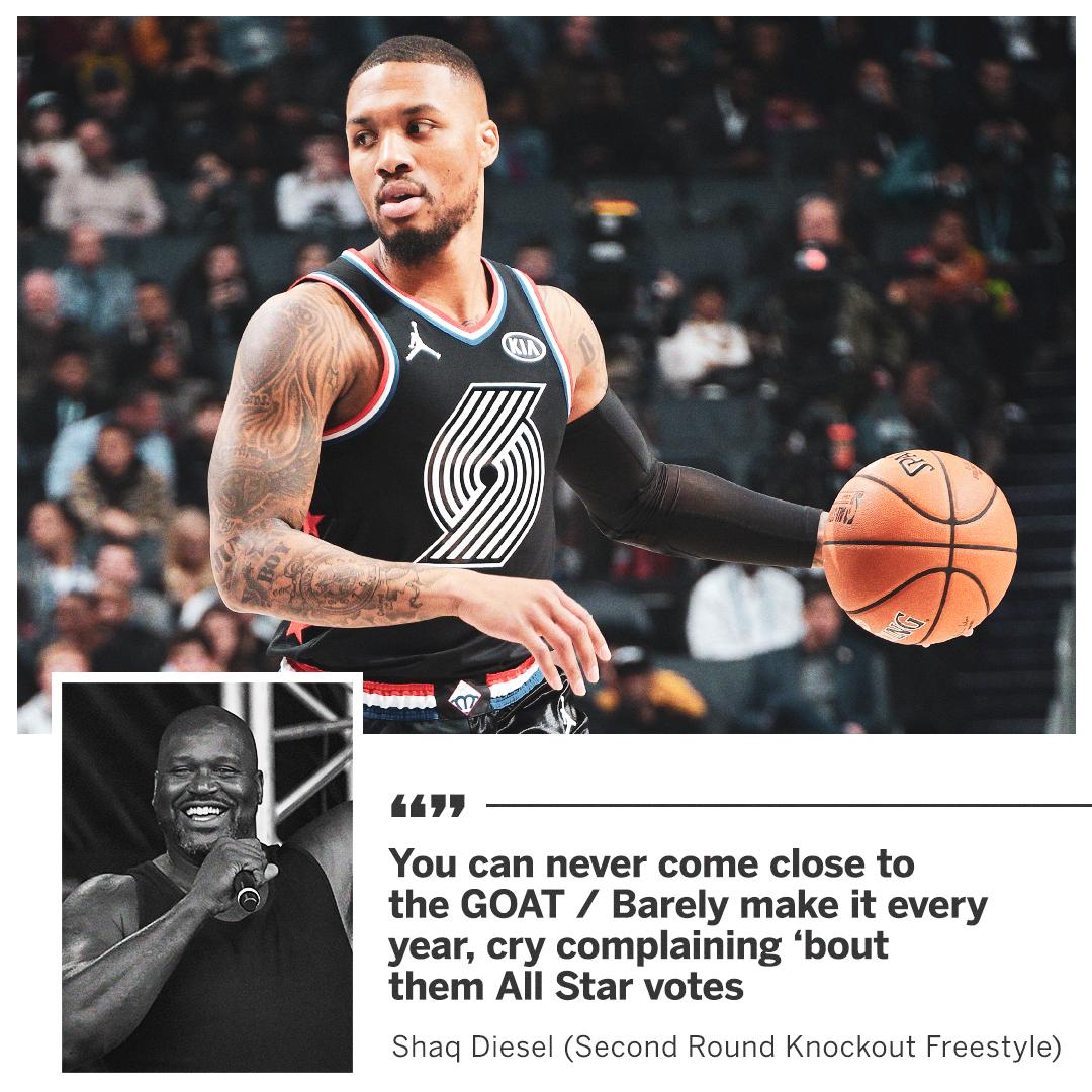 ROUND 2 🍿 @SHAQ claps back at @Dame_Lillard with a new diss track.