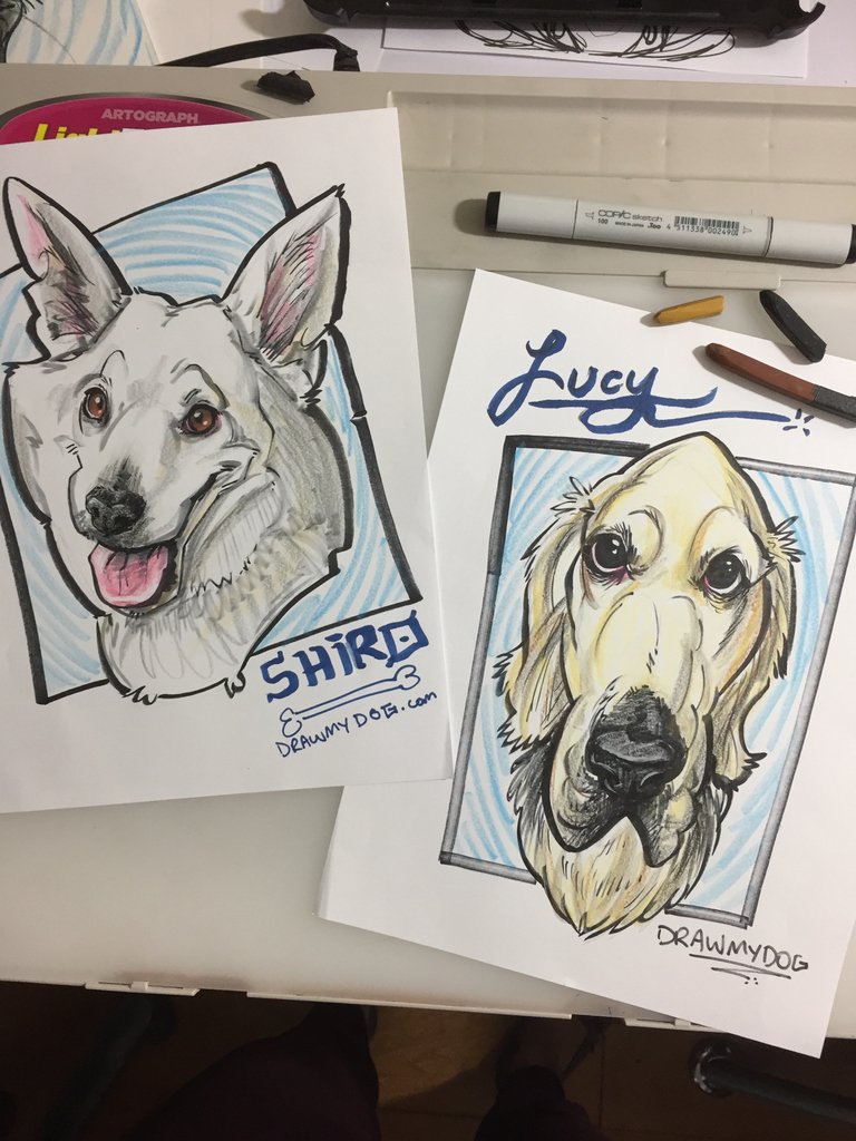 Drawmydog3's tweet photo. Practicing for this week's live event! If you're in #AustinTX come visit me for a ✨FREE PET CARICATURE✨ at The Long Center Yappy Hour this Wednesday Oct 9th from 5-9PM! Special thanks to @NuloPetFood for hosting this event! #do512 #ATX #petcaricature #livedrawing #dog #petart https://t.co/7S8wPx6Dq3
