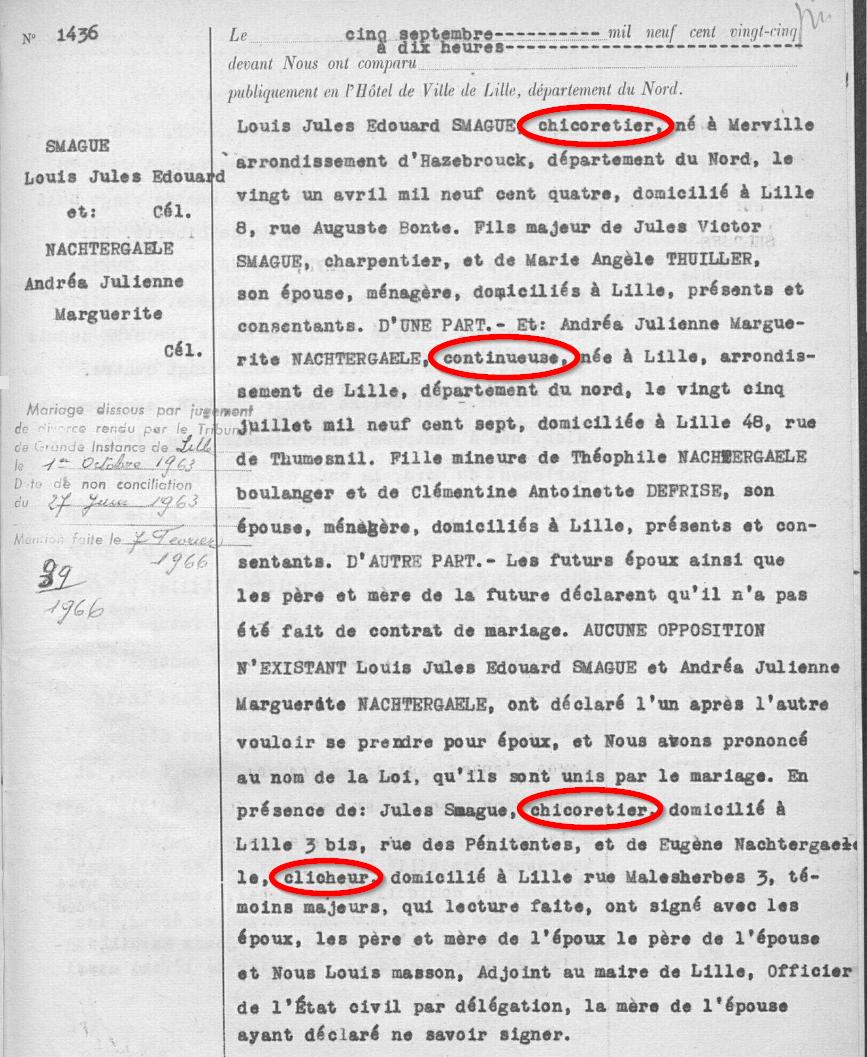 vieuxmetiers's tweet photo. Mariage à Lille en 1925 d'un #chicoretier avec une #continueuse, un des témoins est #clicheur. (envoi de Davy Vanderheyden) https://t.co/8LWA2ou0AH