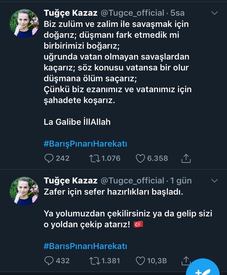 Tuğçe Kazaz #Rojava yolcusu...
Eee bir tek Zerdüşt olmamıştı 😆😆😆NOKTA