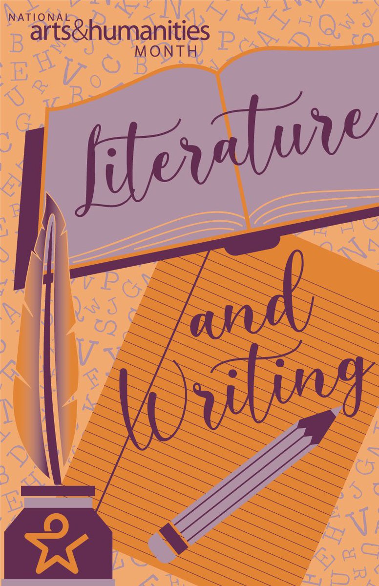 carygroveart's tweet photo. We continue to celebrate Natl Arts & Humanities Month with Marta’s design honoring the written word. 👍 to our English and Media center peeps @CaryGroveHS! #goreadit #gowriteit #nahm2019 @155SMontgomery @NeilLesinski https://t.co/cUmLncL3gH
