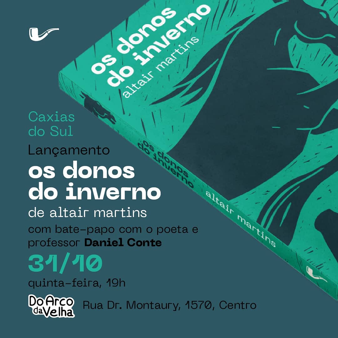 naoeditora's tweet photo. Lançamentos de Altair Martins devidamente marcados! Dia 22 de outubro em Porto Alegre, na Bamboletras, e dia 31 de outubro em Caxias do Sul, na livraria Do Arco da Velha! https://t.co/6i4LEcC1Og