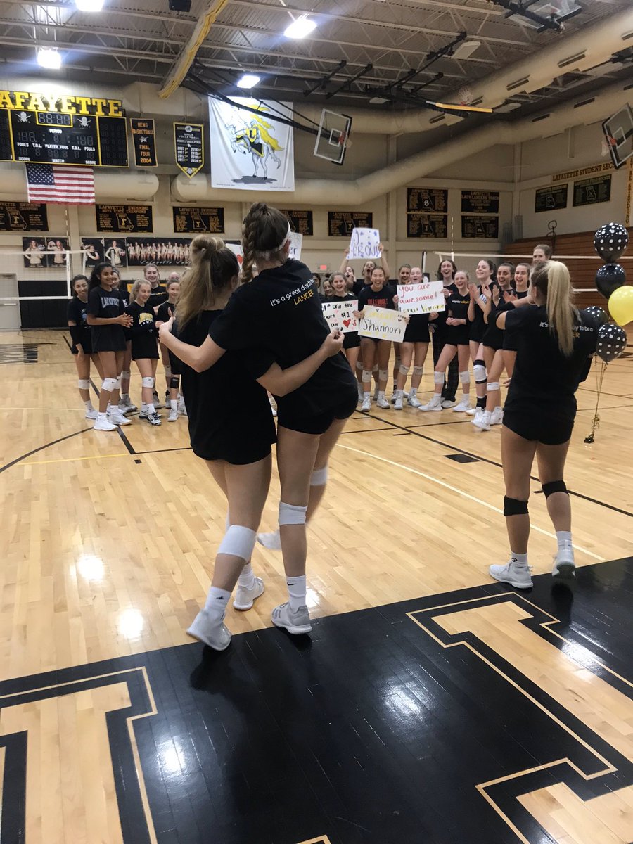 Shannon McLain reached 1,500 career assists on Oct. 1 during the game against Marquette. On Oct. 7, her teammates surprised her with ballons and posters at practice to congratulate her on the milestone. #connectedlancer <a href="/LadyLancerVball/">Lafayette Volleyball</a> <a href="/LafayetteLancer/">Lafayette Lancers</a> <a href="/STLhssports/">STLhighschoolsports</a>