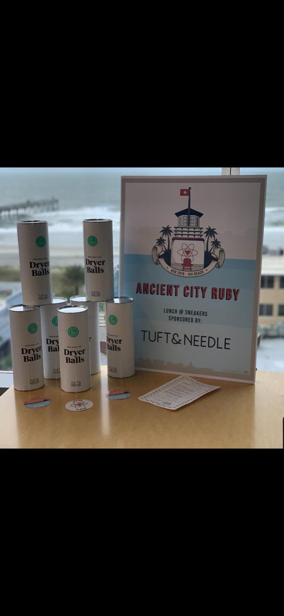 ancientcityruby's tweet image. We'd like to share our appreciation with #ACR2019 sponsor @TuftandNeedle for coming on out to join us in Jax Beach, supporting th event, and providing great swag! Your support means so much when it comes to helping us make a great event for the community.