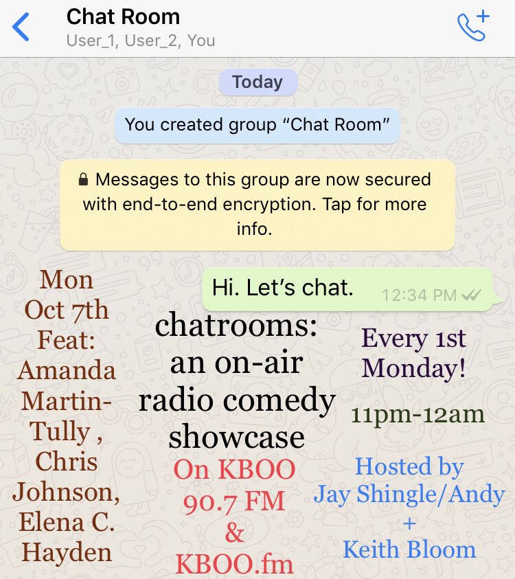 #PortlandOR tune into @KBOO tonight at 11PM for our new on air radio comedy showcase , chatrooms! 90.7 or kBOO.fm from #anywhere feat Amanda Martin-Tully,  Chris Johnson & Elena C Hayden #radiocomedy #standupcomedy #absurdist #talkradio DM TO BE IN #studioaudience
