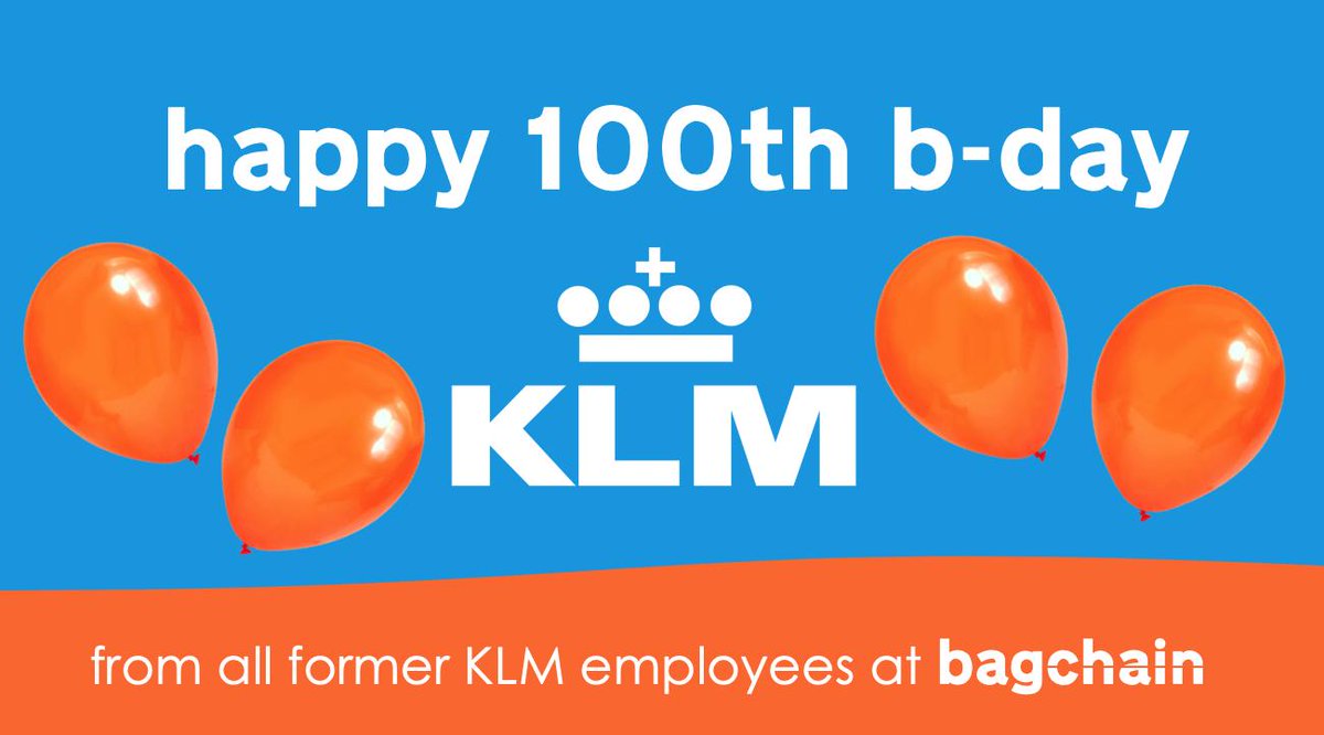 From all of us at bagchain we are wishing <a href="/KLM/">KLM</a> a happy 100th birthday!