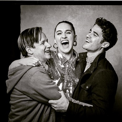 DarrenArmy's tweet photo. "Thank u #nathanjohnsonny for a lovely shot of #lenarockerhall #darrencriss and me at #elsiefest on Sat night. We had a hoot and a half doing Wig in a Box! #hedwigonbway #hedwigandtheangryinch" ~ John Cameron Mitchell https://t.co/mrJstoezqj https://t.co/fcwU0VDoJN