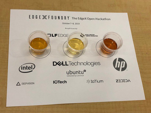 EdgeXFoundry's tweet image. After a long day of hacking, we&apos;re having a Whiskey Tasting at @LF_Edge&apos;s @EdgeXFoundry #EdgeXOpen. This is how we roll. #EdgeXIoT #opensource #hackathon