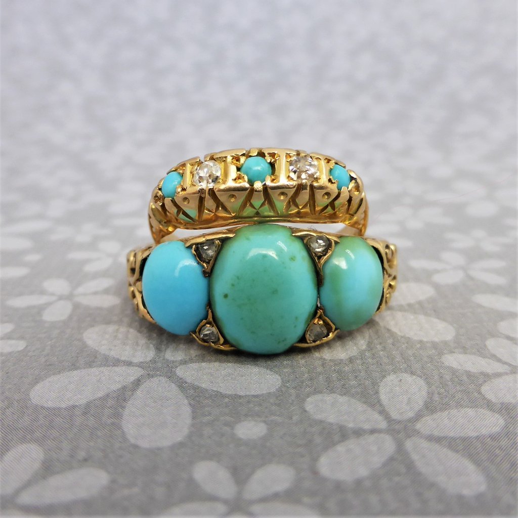 A couple of turquoise beauties for #turquoiseTuesday 💙 It's nice to reminisce #beryllanearchives

#turquoise #ring #turquoisejewelry #estatejewelry #estatejewellery #finejewelry #antiquejewelry #jewellery #turquoiselove #turquoisering #ringcollection  #antiquejewelryaddiction