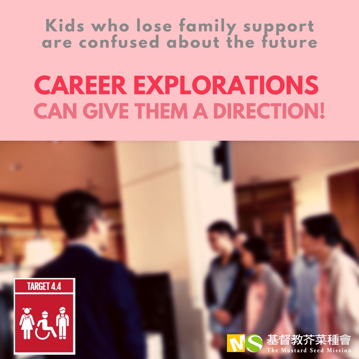 MustardSeedTW's tweet photo. 【Fly High! Children! Step 3 #Character_Building】
From Outside to Inside = Holistic education!
🎯Character Building
🎯Counseling
🎯Self Reliant Program
💼#SDG4.4
🔹Empower Disadvantaged children in Taiwan https://t.co/UodUYBC4OI
#CharacterBuilding #Taiwan #MustardSeed https://t.co/aHkZzK5QuM