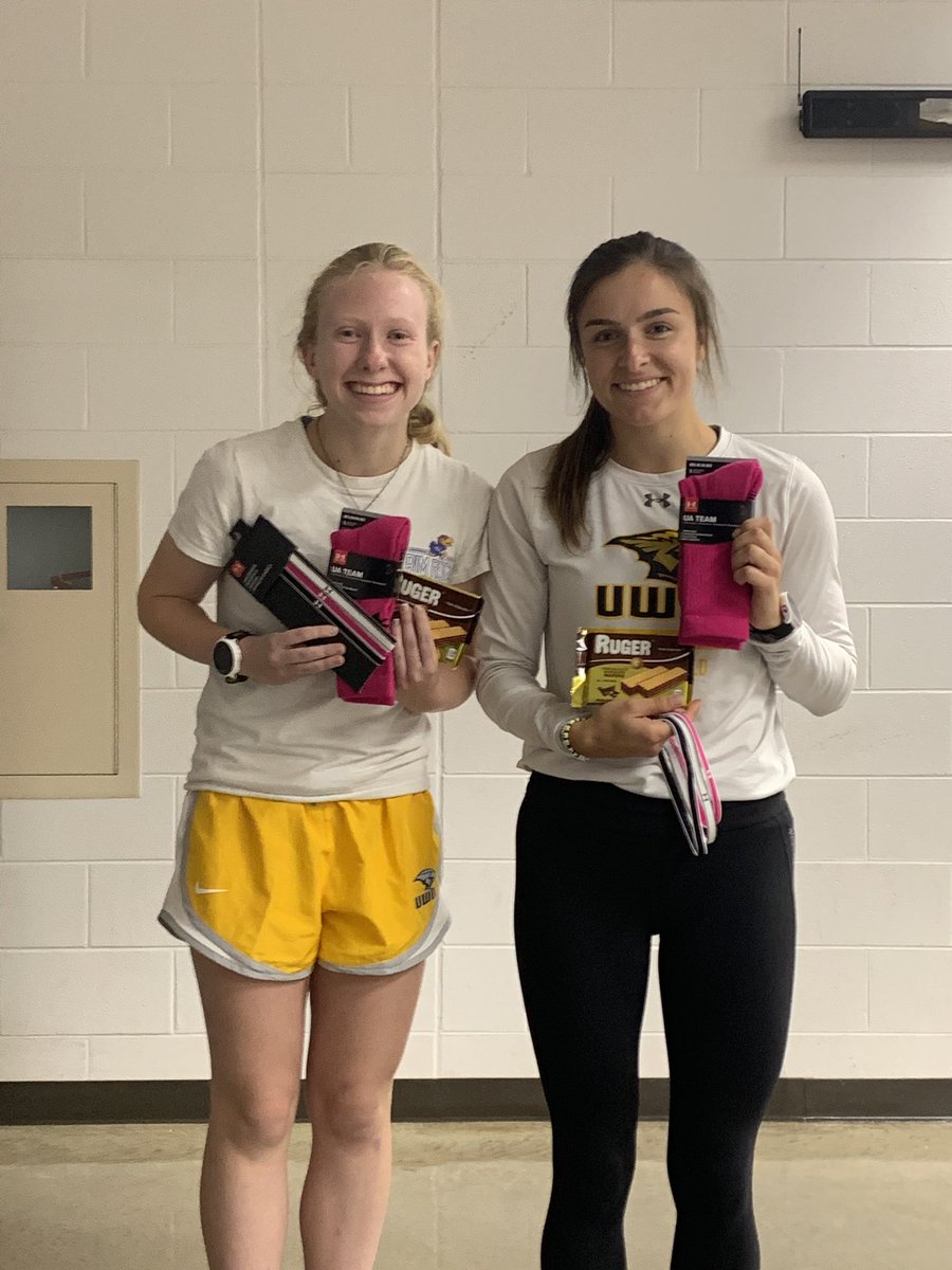 UWOTF_CC's tweet photo. For the BluGold Invitational this past Friday, we had a slew of Personal Records to celebrate. Zanzie Demco and Lauren Urban earned our female runners of the week!  Breanna Van Den Plas is pictured from last week and Zanzie missed this photo while doing volunteer work! #reward https://t.co/O2k0HhCyMU