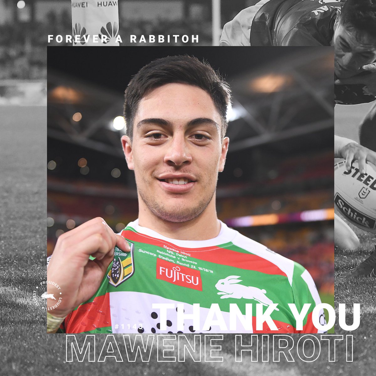 SSFCRABBITOHS's tweet photo. Thank you Mawene Hiroti for giving your all to our Club. All the best for the future bro. 🙏🐇❤️💚
#ForeverARabbitoh #1143 #OldestProudestLoudest #GoRabbitohs https://t.co/RPnr1AtNH0