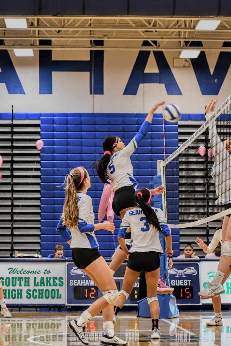 rei_linam's tweet photo. If I recall correctly, this shot from Brianna Scott went clean through the gym floor it was hit so hard. The ball has still not been found.
@SeahawkSports 
@SeahawkBoosters 
@SouthLakesVB 
@ChristyWScott51 https://t.co/txStBUHIHN