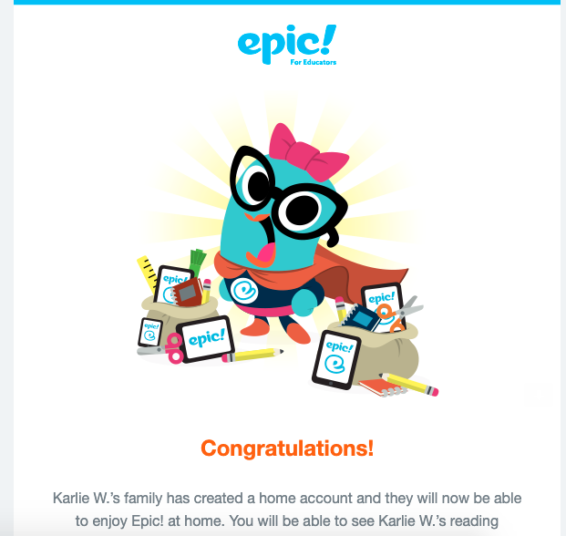 AmyBadura's tweet photo. Love when students are so excited about reading that they encourage their family to join in on the fun. #happyheart #familyreadingfun @EpicKidsBooks @nikchud #TeachUp https://t.co/vbdt1S2VMs
