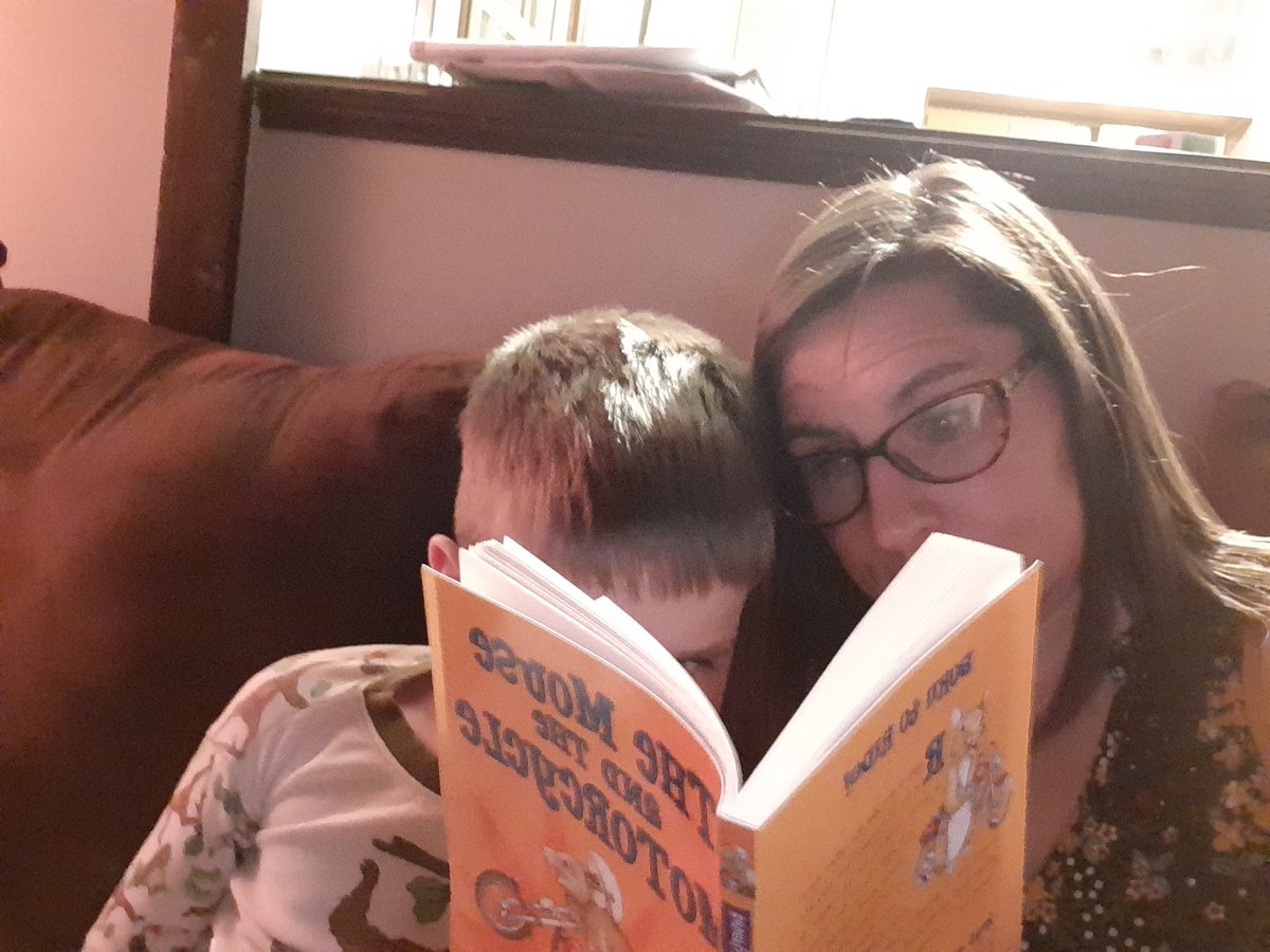 Also_a_Lisa's tweet photo. We're enjoying reading The Mouse and the Motorcycle! #OSOBAboite https://t.co/2Mdc929MxE