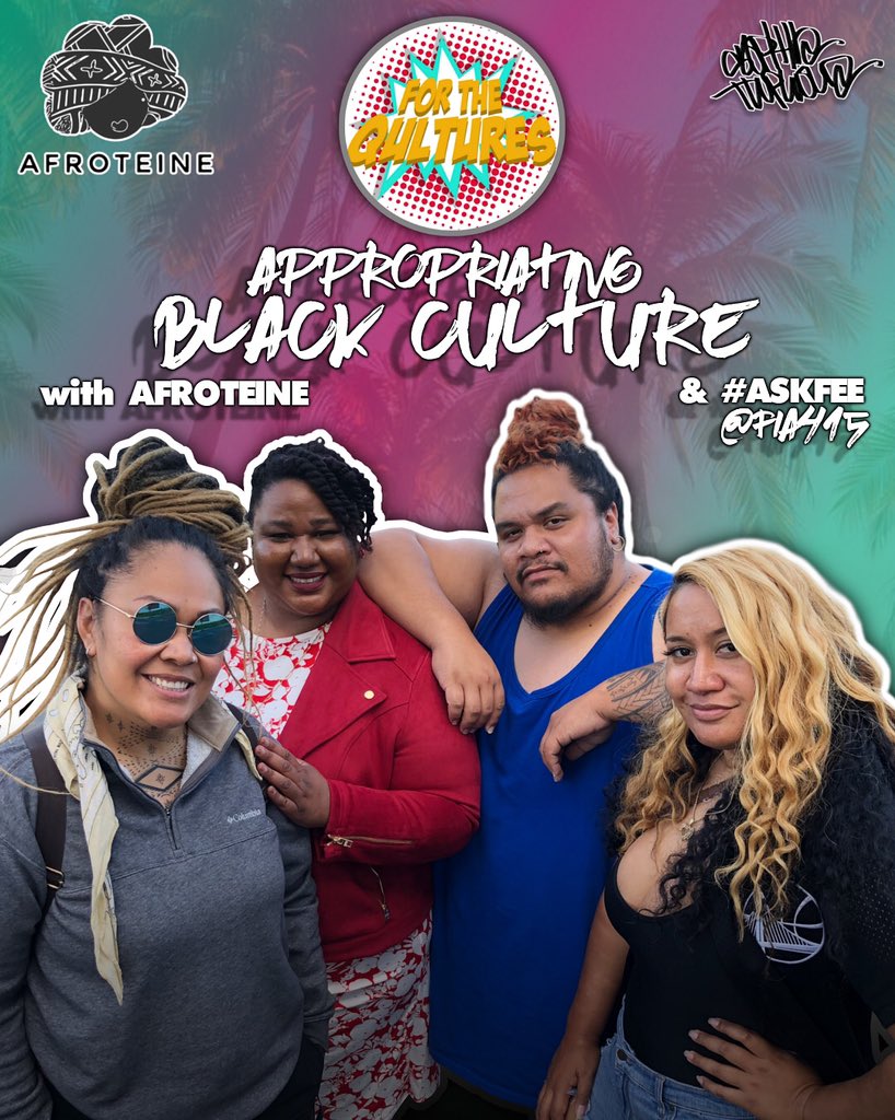 forthequltures's tweet photo. 🎙New Episode: Appropriating Black Culture w/ @AfroTeine &amp; #AskFee Tap in with this trill tautala!!! RT &amp; let us know your thoughts!!! #forthequltures #forthequlturespodcast 
https://t.co/1yICI3ayof https://t.co/6WCuouGjwJ