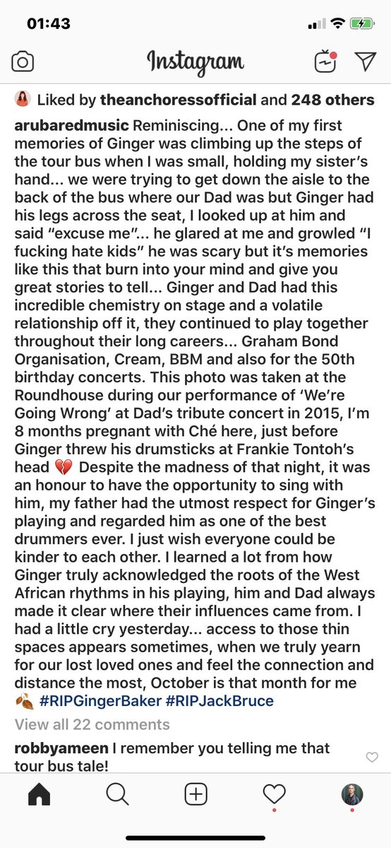 thenitinsawhney's tweet photo. I was the musical director on this show at the Roundhouse celebrating Jack Bruce’s life. Here, @ArubaRed reminisces on Ginger’s curmudgeonly ways and what he represented. #GingerBakerRIP predictably stormed off the stage on that night, oblivious that he was once a hero to us all. https://t.co/qMyaYPIYoo