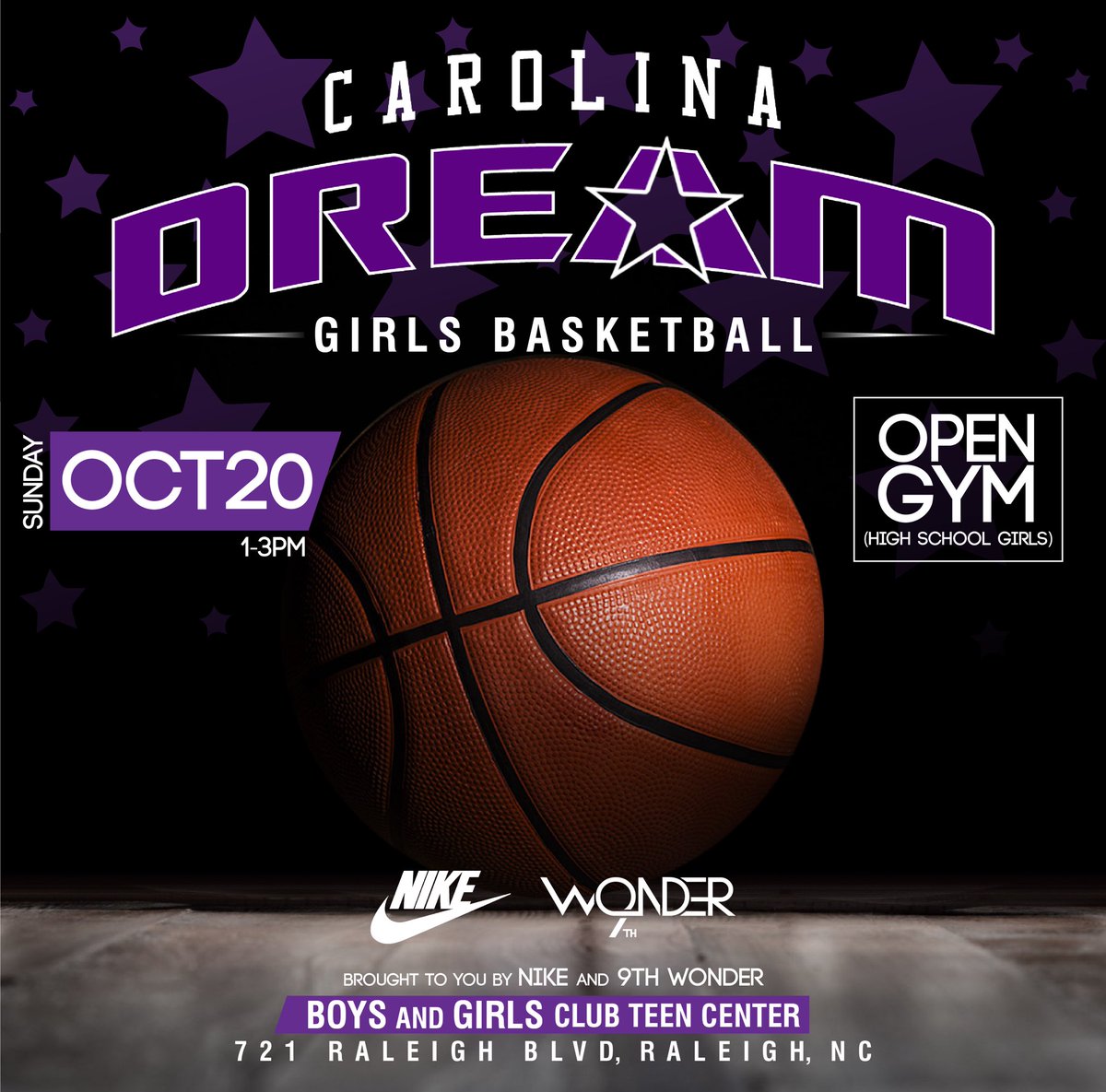 The Carolina Dream (@dreamgirlshoops) on Twitter photo .<a href="/DreamGirlsHoops/">The Carolina Dream</a> will host OPEN GYM on Oct 13th and Oct 20th from 1pm-3pm at the Teen Center, 721 Raleigh Blvd, Raleigh, NC. See you there!!! #GirlsCanHoop #DreamGirls! .<a href="/DreamGirlsHoops/">The Carolina Dream</a> will host OPEN GYM on Oct 13th and Oct 20th from 1pm-3pm at the Teen Center, 721 Raleigh Blvd, Raleigh, NC. See you there!!! #GirlsCanHoop #DreamGirls!