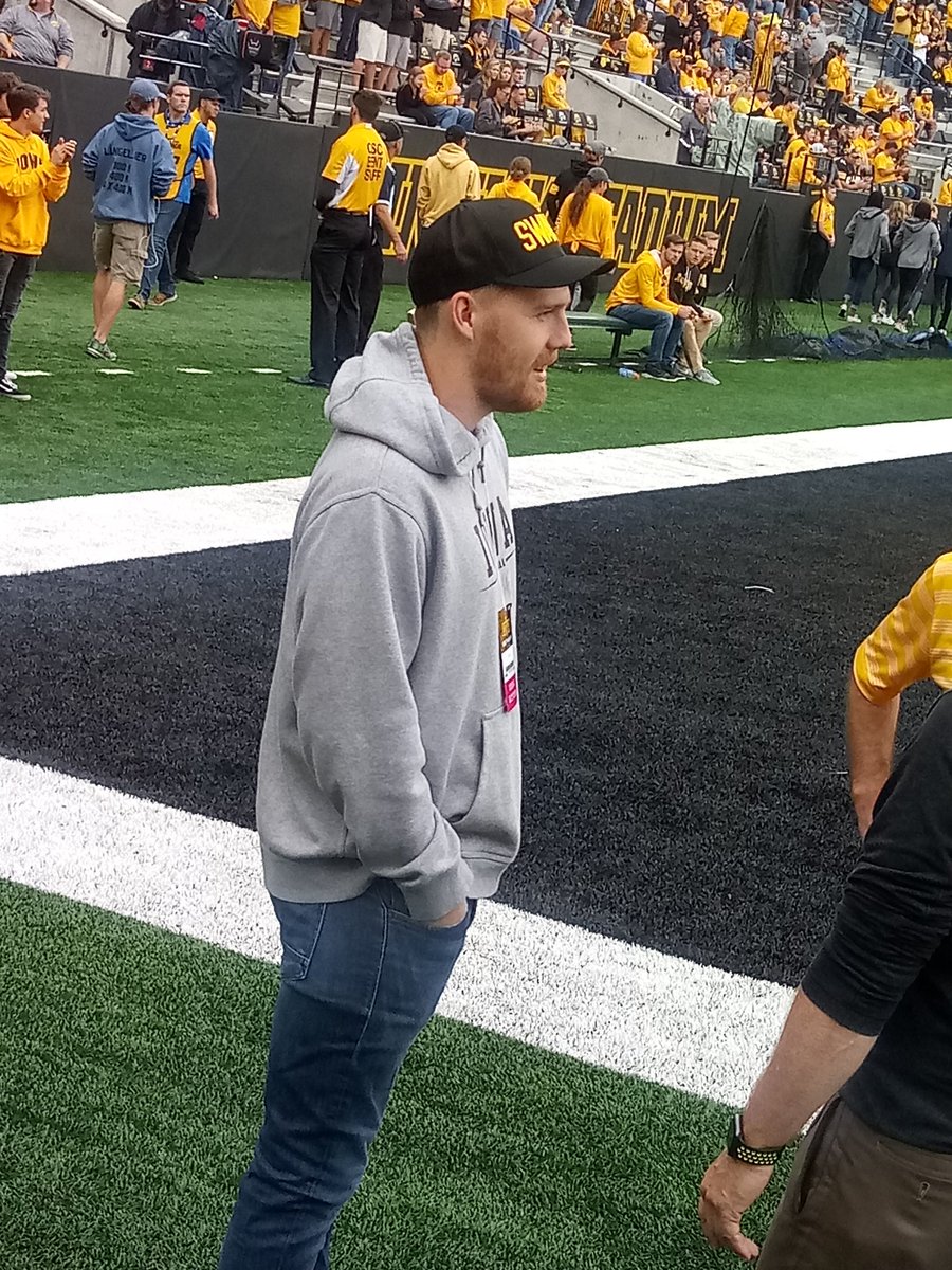 watchoftheweek's tweet image. We're in the TV seats again this weekend at Kinnick for the night game #fightforiowa #row1 #section130 #hawksbyamillion