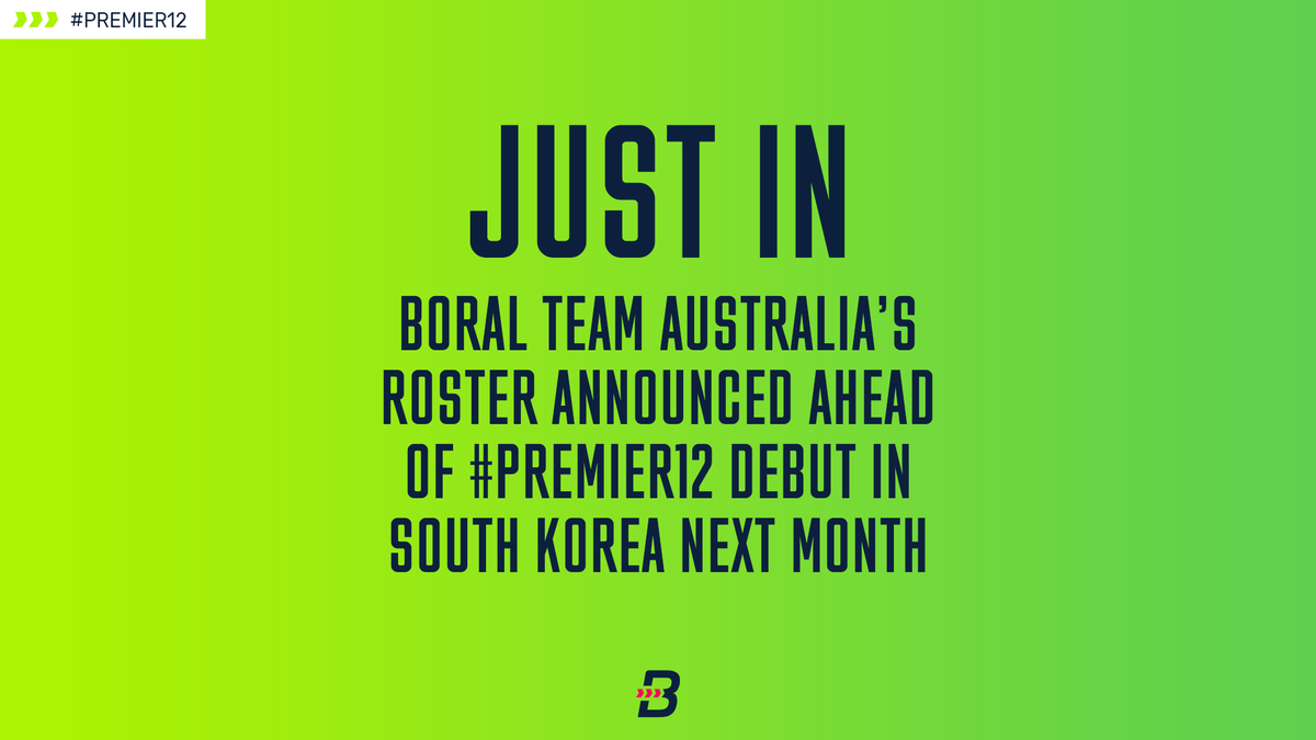 TeamAusBaseball's tweet photo. Our #Premier12 roster is IN!!

FULL STORY: https://t.co/XBBfXBrQfp #AUSp12 https://t.co/uFUSEH2bQM
