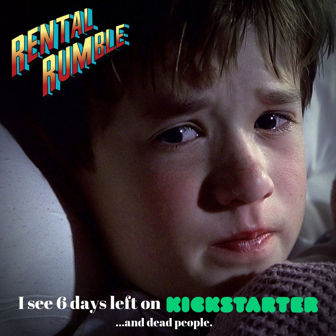 LateFeeGames's tweet photo. ONLY 6 DAYS LEFT 👻 Follow the 🔗 in our bio and back #rentalrumble on #kickstarter NOW! ✨
#tabletopgames #boardgames #vhs #90s #90skid #movies #thesixthsense #sixthsense #brucewillis #haleyjoelosment #childstar #childstars #blockbuster https://t.co/li9hdgbH5N