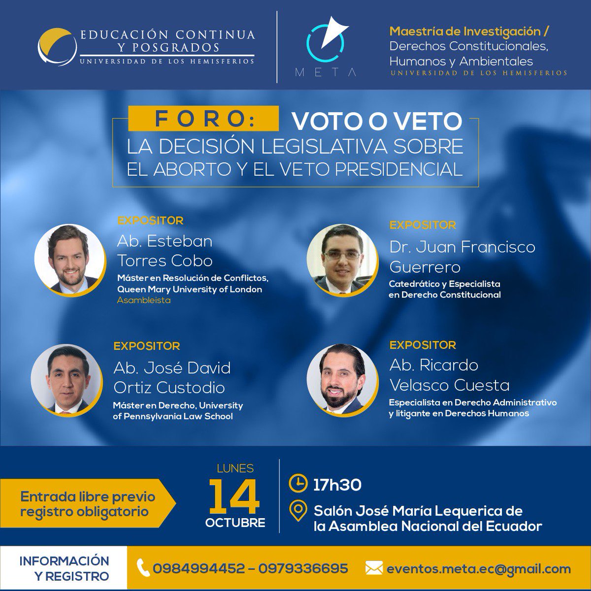 luisvasquez_ec's tweet photo. Cordialmente invitados a este evento.
#UDLH
#AsambleaNacional
#Vetoovoto
@etorrescobo
@JoseDavidOrtizC https://t.co/zAkaCaIhwq