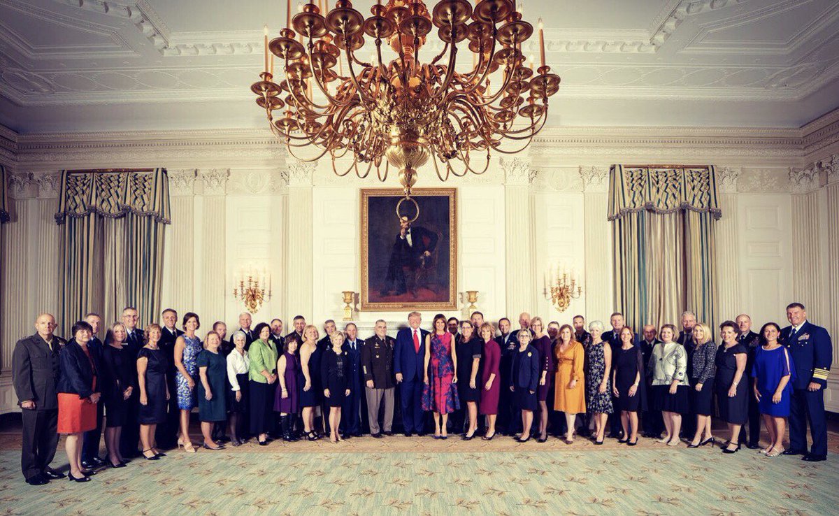 FLOTUS45's tweet image. It was wonderful to host senior military leaders &amp;amp; their spouses at the @WhiteHouse tonight. Thank you for your service to our great nation. 🇺🇸