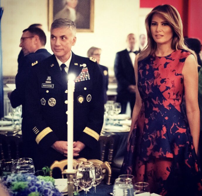FLOTUS45's tweet image. It was wonderful to host senior military leaders &amp;amp; their spouses at the @WhiteHouse tonight. Thank you for your service to our great nation. 🇺🇸
