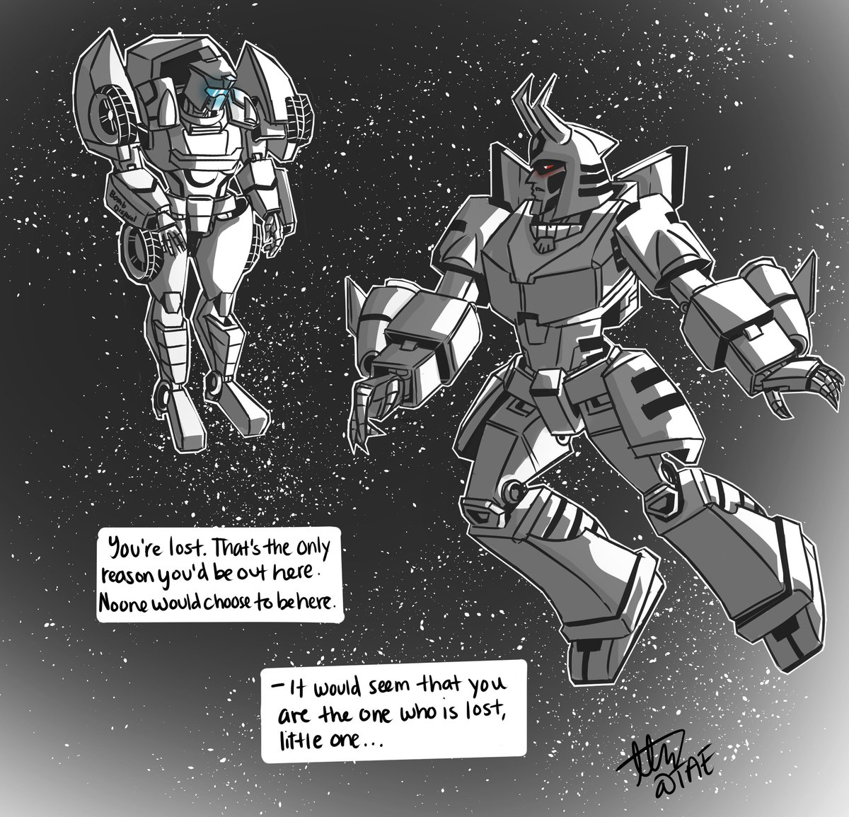 itzenthusiasm's tweet photo. Day 7 of #inktober and #LostLightFest2019! There's a legend that states that if you travel far enough into the dark edges of the cosmos, you'll find your Spark's deepest desire in physical form. Cyclonus wanted the past and unknowingly got his future.
@LostLightFest #inktoberDay7 https://t.co/AEZwjmIDA1