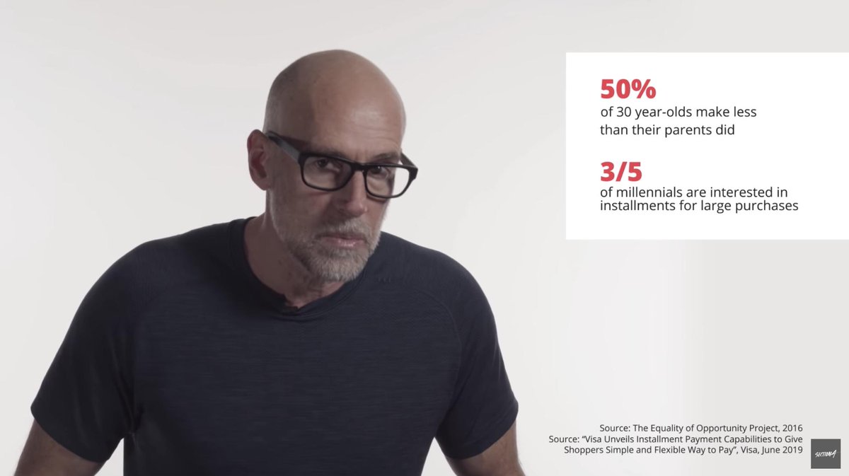 profgalloway's tweet image. "Buy now, pay later" services have had explosive growth.  But do they have true moats against the well-financed duopoly of Visa and MasterCard? 

📽🍿Subscribe to our new YouTube channel @section_four youtube.com/watch?v=f2CdnZ…