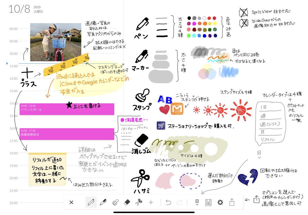 はるな Ipadのはなし発売 Plannerアプリは デジタルカレンダーを読み込みつつ 上から自由に手書きで書き込める無料の手帳アプリ このタイプあんまり見たことない 個人開発だけど ちゃんと開発ロードマップあってアップデートしてくれてるアプリ