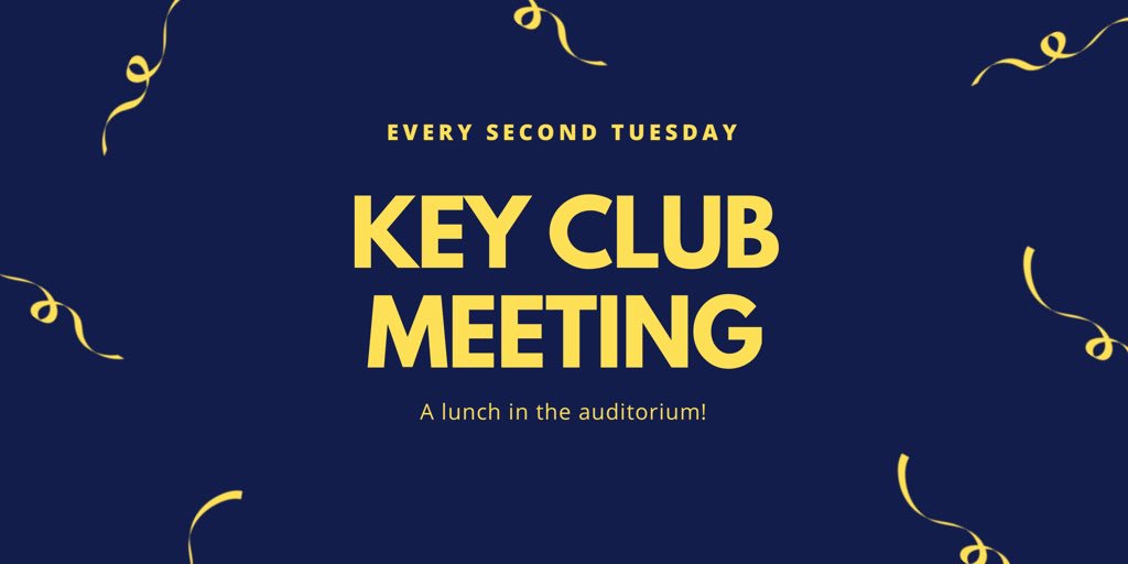 KeyClubHSHS's tweet image. 🎗Key Club meetings are every second Tuesday of the month, A lunch! Missing a meeting? Tell us why on the website under "meetings"!🎗