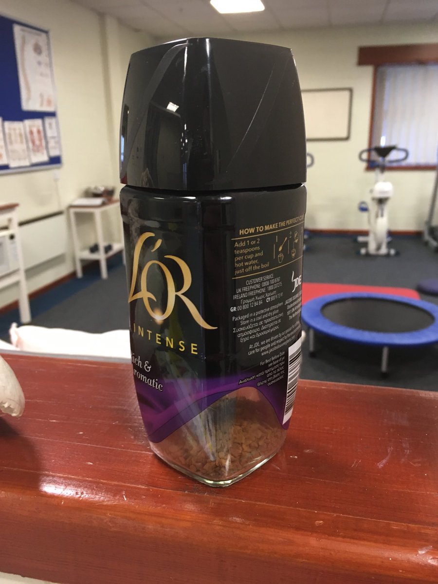 RobWaltersPT's tweet photo. Danger danger coffee is running low &amp; I have a busy clinic today send help! https://t.co/lXZQItdYk7