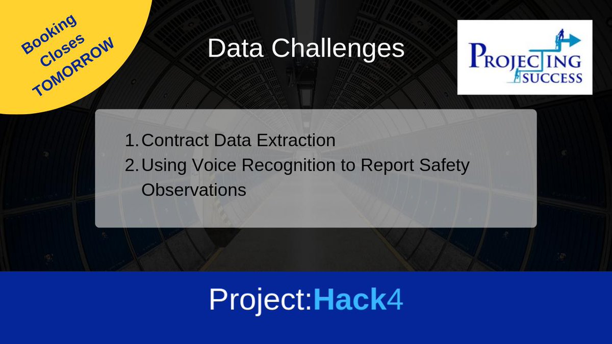 pdacommunity's tweet photo. BOOK NOW - Project:Hack4 tasks project delivery professionals and data scientists with coming up with innovative solutions to real-world data challenges from @projsuccess. https://t.co/KNMFLgJC4p
#projecthack4 #hackathon #challenges #masterclasses #prizes #datascience #projects https://t.co/c6AHsYce6D