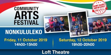 DurbanPlayhouse's tweet photo. Community Arts Festival featuring the production Nonkululeko on the 11th & 12th October. All you need to do is to book your seat via RSVP to salescoordinator@playhousecompany.com
#CAF2019 #Durbanplayhouse #Octoberseason #Skillssharing https://t.co/3bJc9YAIUS