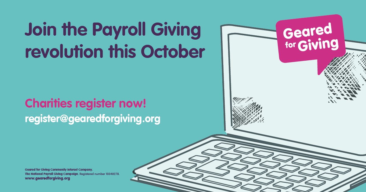 #ThePayrollGivingHub. Join the revolution. Launching later this month. 

#PayrollGiving #CharityTuesday #Fundraising #GiveAsYouEarn #Charity #Revolution #GearedForGiving