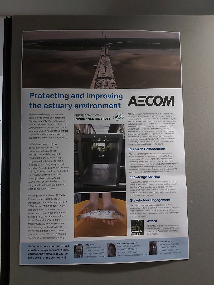 DrLVickers's tweet photo. Today @AquaEcology are attending the @IFM_Midlands 50th anniversary conference. Come and talk to us and learn more about our Mersey Gateway and Thames Tideway projects @IFMFish @mgenvtrust #fish #consultancy https://t.co/VlfviJ1aJh