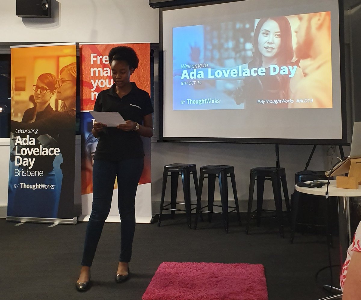 JReddrop's tweet photo. Once upon a time there was a girl who loved machines, her name was Ada Lovelace #ByThoughtWorks #ALD19 https://t.co/Jk94GMEp0t