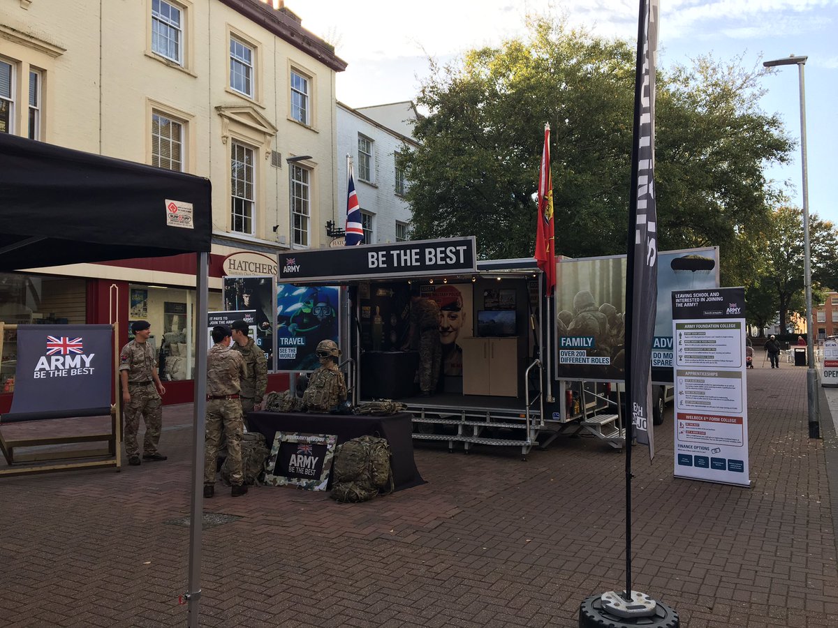 The teams all set up in Taunton High street @visit_taunton .  Come along and discover the many jobs available in the @BritishArmy or search @armyjobs @tauntonmayor