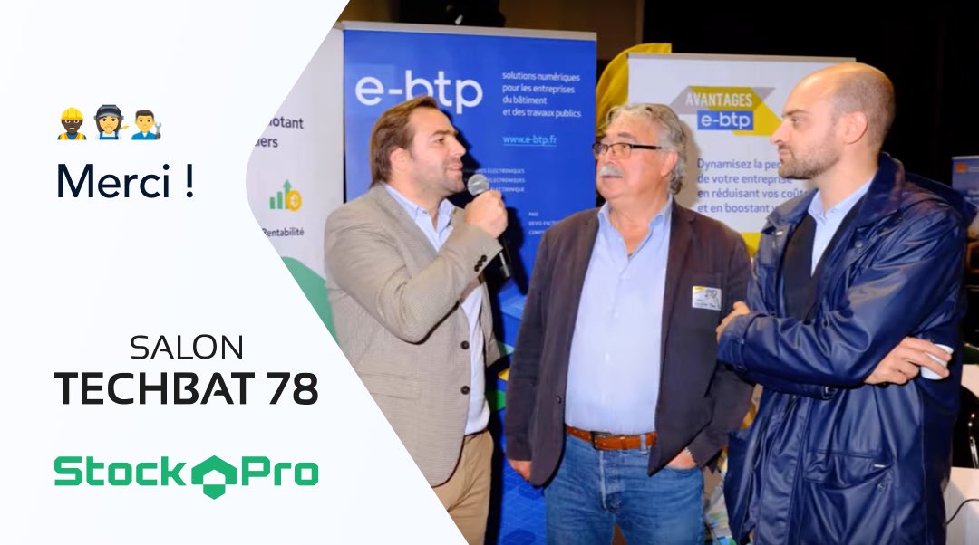 FranceStockpro's tweet photo. StockPro était présent à #TechBat78. Nous avons pu échanger avec Jean-Noël Barrot ,député des Yvelines, sur l'impact du réemploi des matériaux neufs sur la production des déchets dans le BTP. BRAVO @FFB_YVELINES pour ce salon professionnel et convivial.#btp #EconomieCirculaire https://t.co/Ig1mxqvgD1