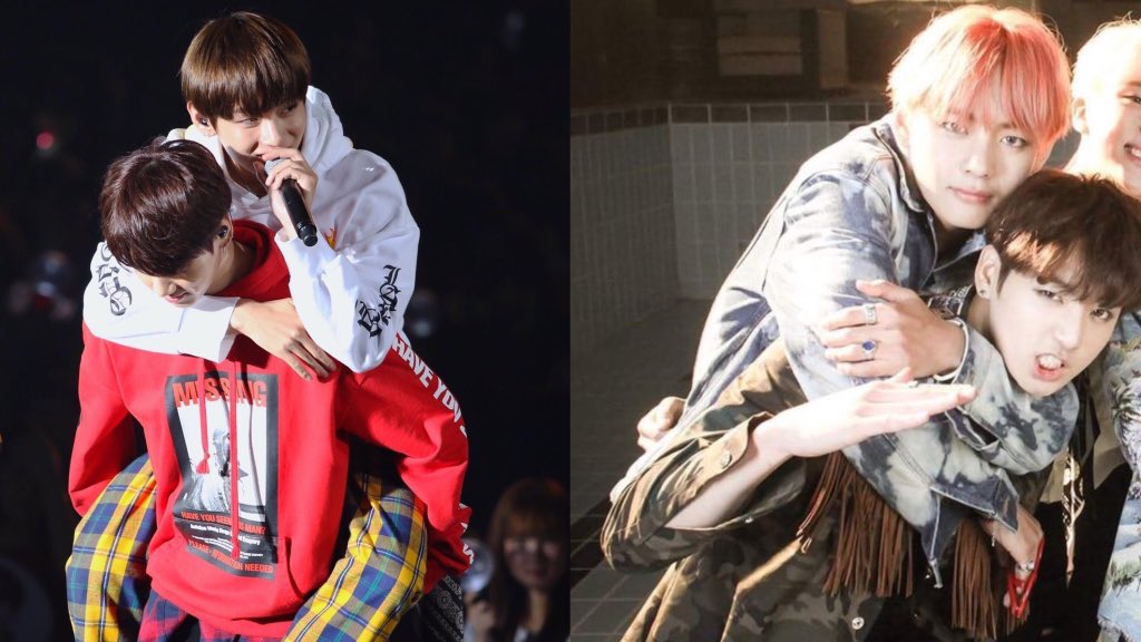 kookvtwins's tweet photo. taehyung and his love for piggyback rides from jungkook 🥺 https://t.co/sy8c8D8YYJ