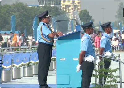 TehzeebTvIndia's tweet image. #AirForceChief: #IndianAirForce is grateful for nation&apos;s trust&amp;amp;confidence in us &amp;amp; the support provided. On behalf of all air warriors, I assure the nation of our sacred resolve, defending the sovereignty of our skies&amp;amp;safeguarding our national interest at all cost. #AirForceDay
