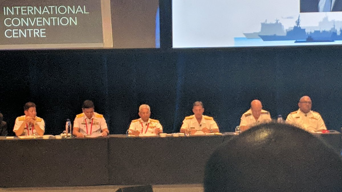AdelaGreenbaum's tweet photo. Amazing session with ADM Aquilino, ADM Prazuck, VADM Jain, RADM Ali, RADM Saito, CAPT Tawake - to ask questions use #AskSeaPower19 https://t.co/t9iIVSmEi6