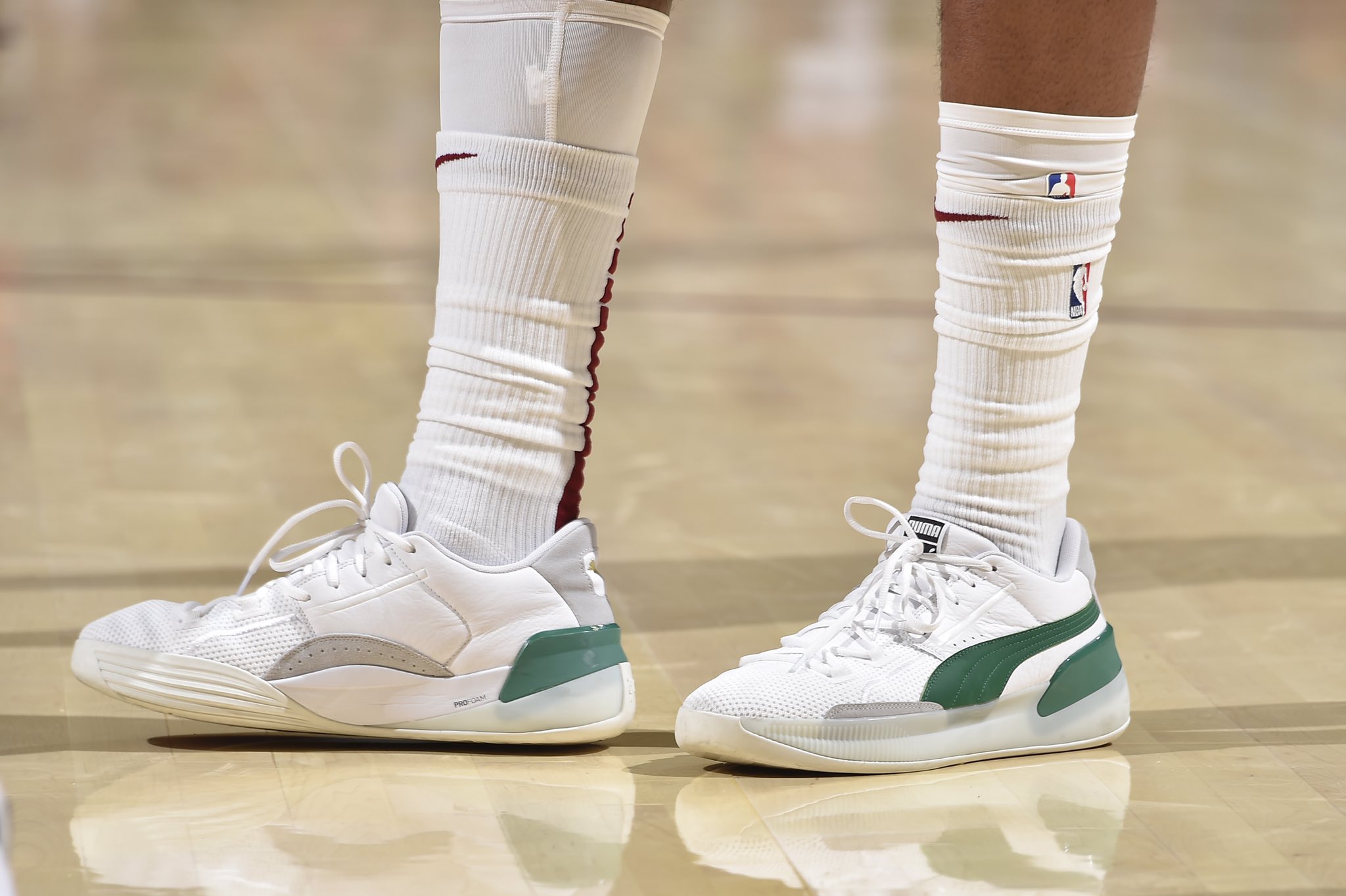 puma basketball shoes on feet