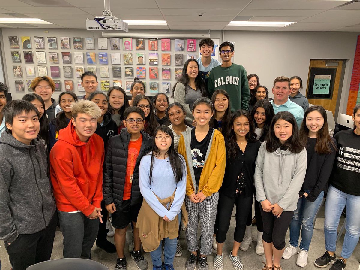 jsatterthwaite's tweet photo. Special thanks to professional journalist and @49ers beat reporter @CamInman for taking time out of your day to come talk to 60 up and coming @elestoque student journalists from your alma matter, Monta Vista High School. 📸🏈💖 #FUHSDstrong https://t.co/0NJ2Xenb4C