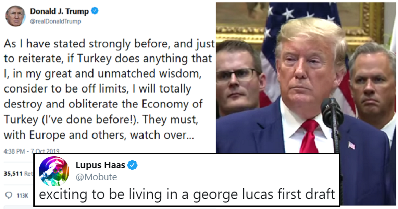 The only five responses you need to Trump’s bizarre tweet about Turkey.
thepoke.co.uk/2019/10/08/res…