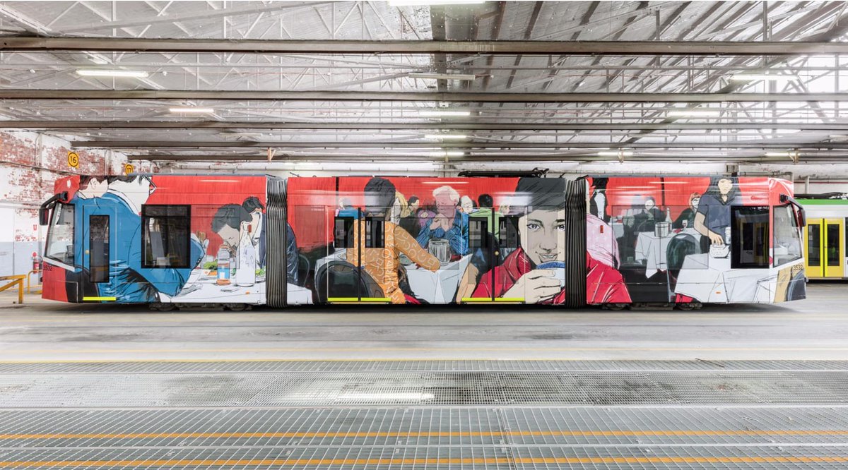 PoliceBizz's tweet image. Must be Spring Fever. Central Melbourne was popping yesterday with Climate Change Protests, Mime artists &amp;amp; Art Trams. Wow! Tram by Nyein Chan Aung
#streetart 
#SpringRebellion 
#Melbourne
