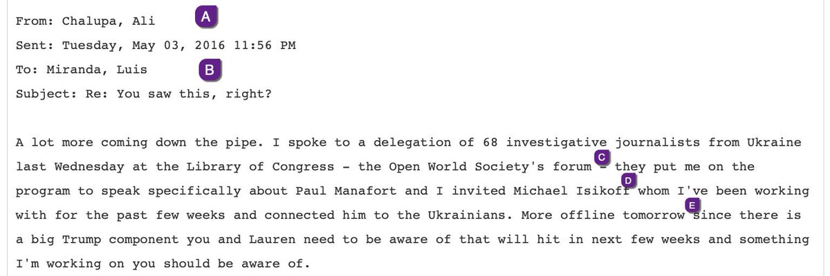 A short THREAD explaining the smoking gun that the media never seems to mention…The May 3rd, 2016 Email from  @DNC operative that was published on Wikileaks PROVING election interference & collusion with  #Ukraine  (I'll post a link to the email at the end of the thread.)