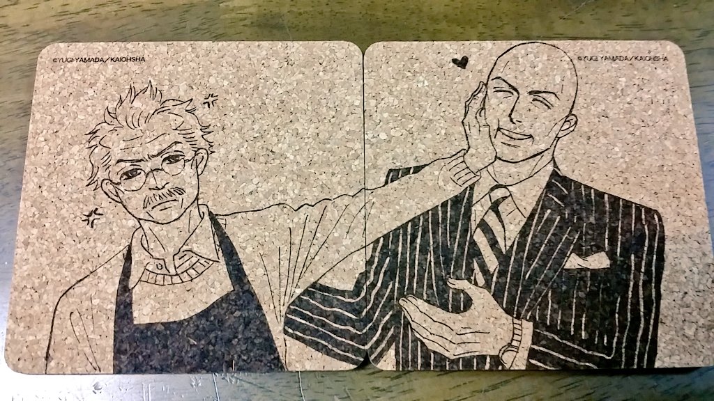 トレーディングコースターの絵も全種描き下ろしです。コルクなので使いやすそう☕カップル揃いましたか?? 